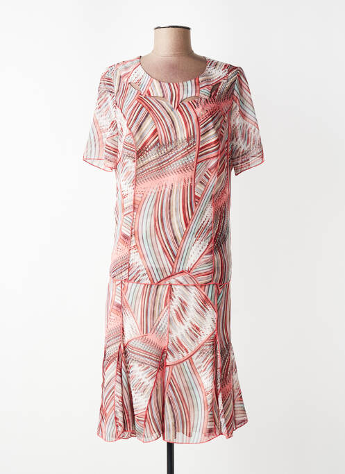 Ensemble jupe tissage crêpe orange GUY DUBOUIS femme