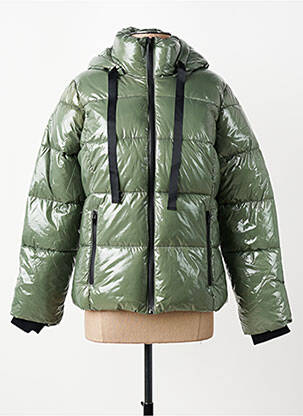 Doudoune manches longues a capuche vert ROSE GARDEN femme