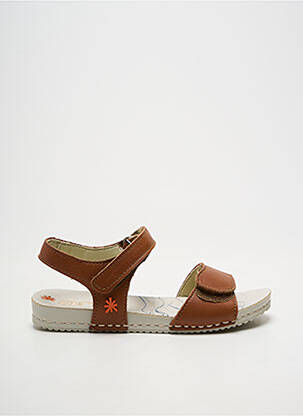 Sandales/nu pieds tissage satiné bout ouvert marron ART fille