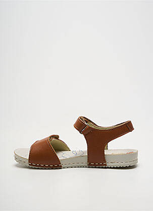 Sandales/nu pieds tissage satiné bout ouvert marron ART fille