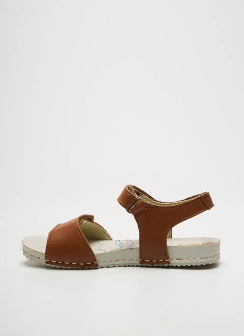 Sandales/nu pieds tissage satiné bout ouvert marron ART fille