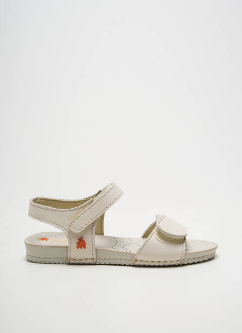 Sandales/nu pieds fermeture scratch bout ouvert blanc ART fille