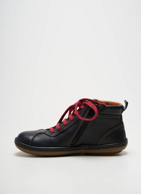 Bottines/boots fermeture zip et lacets bout rond noir ART garcon