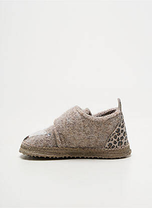 Chaussons/pantoufles tissage tissage pailleté bout rond beige GIESSWEIN fille