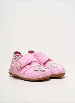 Chaussons/pantoufles fermeture scratch bout rond rose GIESSWEIN fille