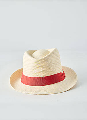 Chapeau forme chapeau paille rouge PANAMA HAT femme