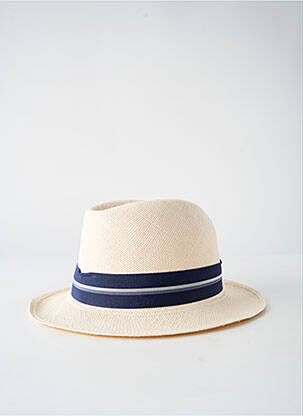 Chapeau imprimé rayures bleu PANAMA HAT homme