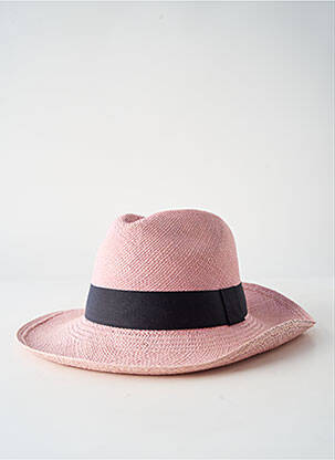 Chapeau forme chapeau paille rose PANAMA HAT femme