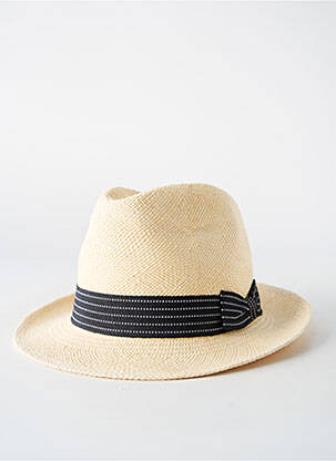 Chapeau imprimé rayures noir PANAMA HAT homme