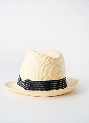 Chapeau imprimé rayures noir PANAMA HAT homme