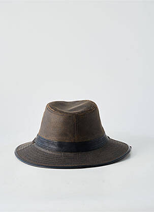 Chapeau tissage simili-cuir marron AUREGA homme