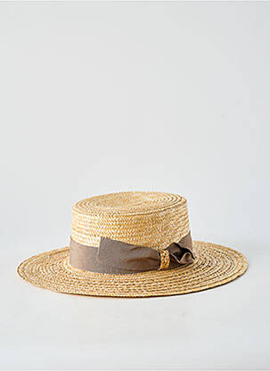 Chapeau forme chapeau paille gris COUSTILLERES femme