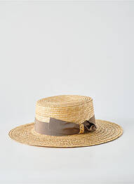 Chapeau forme chapeau paille gris COUSTILLERES femme