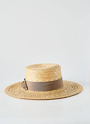 Chapeau forme chapeau paille gris COUSTILLERES femme