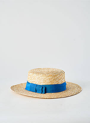 Chapeau forme chapeau paille bleu COUSTILLERES femme