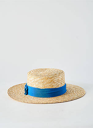 Chapeau forme chapeau paille bleu COUSTILLERES femme