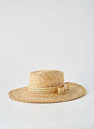 Chapeau forme chapeau paille beige COUSTILLERES femme