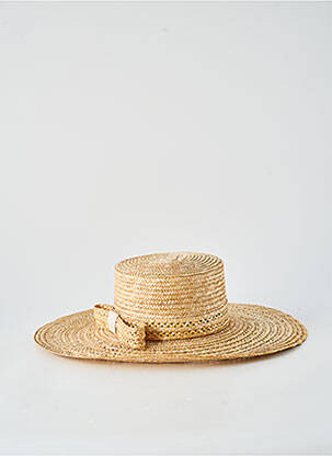 Chapeau forme chapeau paille beige COUSTILLERES femme