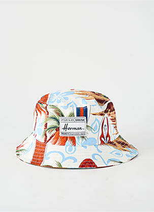 Chapeau imprimé fantaisie bleu HERMAN homme