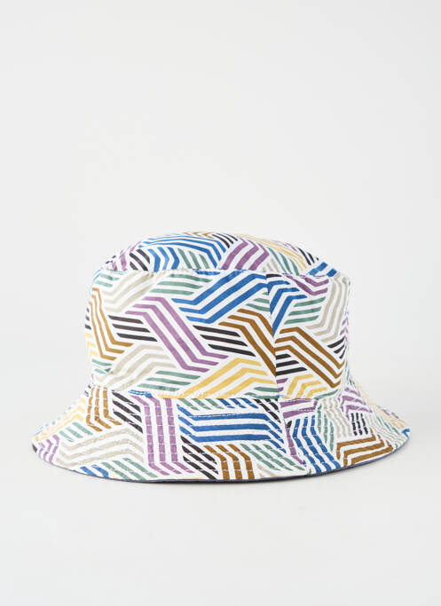 Chapeau imprimé rayures blanc MTM homme