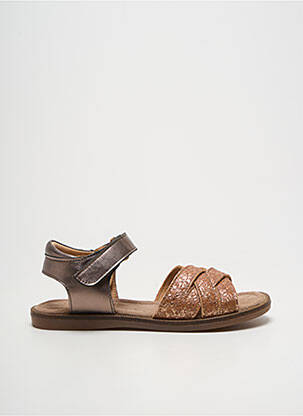 Sandales/nu pieds tissage satiné bout ouvert marron BISGAARD fille