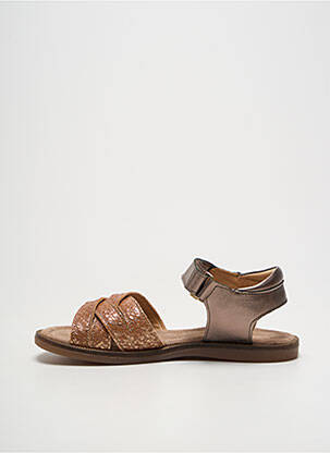 Sandales/nu pieds tissage satiné bout ouvert marron BISGAARD fille