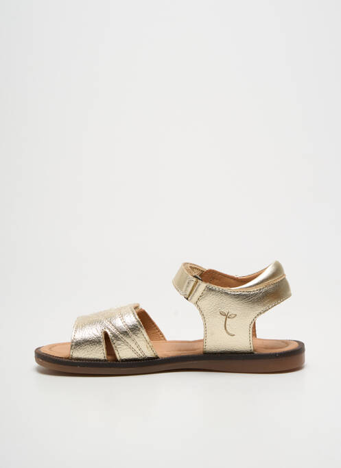 Sandales/nu pieds fermeture scratch bout ouvert or BISGAARD fille