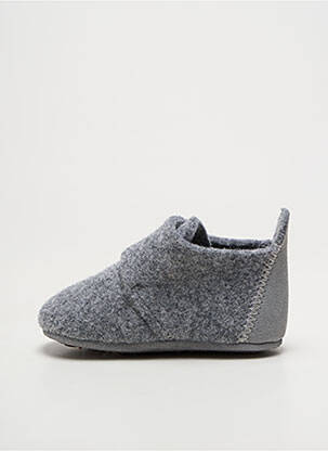 Chaussons/pantoufles fermeture scratch bout rond gris BISGAARD enfant