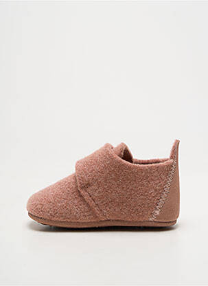 Chaussons/pantoufles fermeture scratch bout rond rose BISGAARD enfant