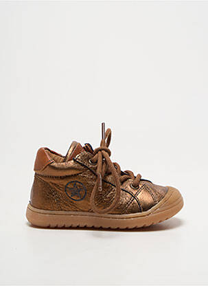 Baskets fermeture zip et lacets bout rond marron BISGAARD enfant