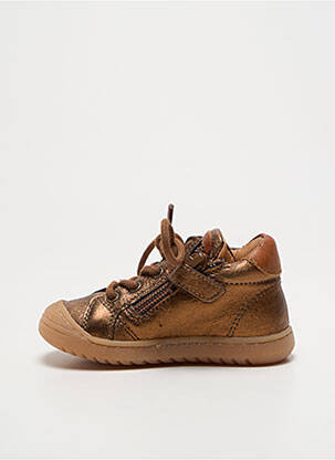 Baskets fermeture zip et lacets bout rond marron BISGAARD enfant