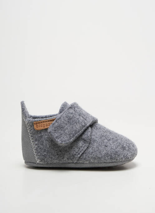 Chaussons/pantoufles fermeture scratch bout rond gris BISGAARD enfant