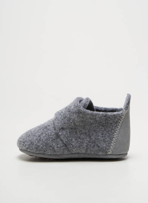 Chaussons/pantoufles fermeture scratch bout rond gris BISGAARD enfant