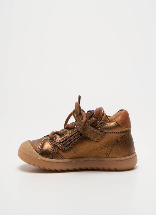 Baskets fermeture zip et lacets bout rond marron BISGAARD enfant