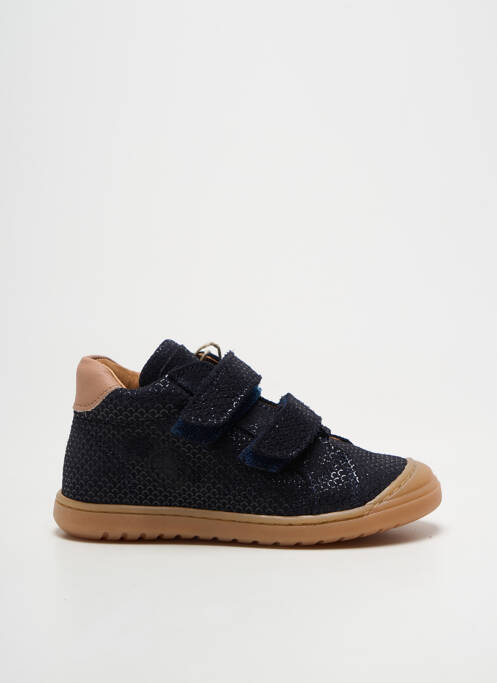 Baskets tissage satiné bout rond bleu BISGAARD fille