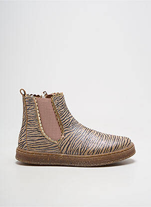 Bottines/boots tissage satiné bout rond beige BISGAARD fille