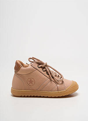 Bottillons fermeture zip et lacets bout rond beige BISGAARD enfant
