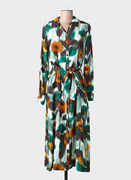 Robe longue manches longues manches longues vert STELLA FOREST femme