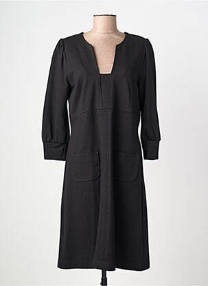 Robe mi-longue manches 3/4 manches 3/4 noir SUMMUM femme