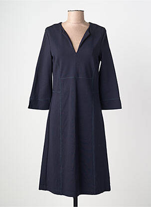 Robe mi-longue manches 3/4 manches 3/4 bleu SUMMUM femme