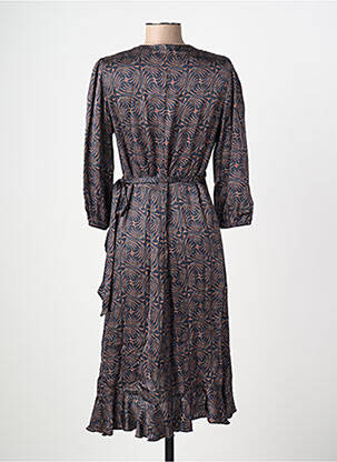 Robe mi-longue manches 3/4 manches 3/4 bleu SUMMUM femme