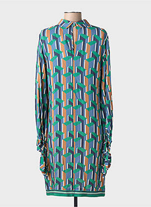 Robe mi-longue coupe fluide manches longues vert RIVER WOODS femme