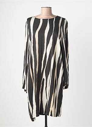 Robe courte coupe fluide manches longues noir MARC AUREL femme