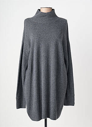 Robe pull tissage chiné manches longues gris BERENICE femme