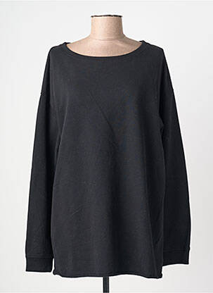 Sweat-shirt coupe over-size manches longues noir JUVIA femme