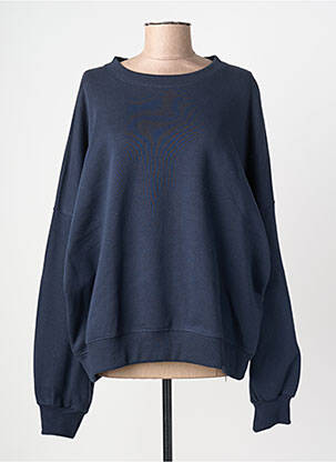 Sweat-shirt coupe over-size manches longues bleu SUMMUM femme