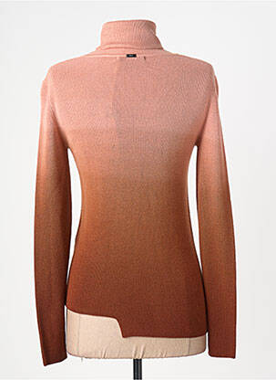 Pull col roulé stretch manches longues rose HIGH femme