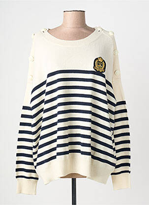 Pull stretch manches longues beige FIVE femme