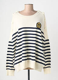 Pull stretch manches longues beige FIVE femme