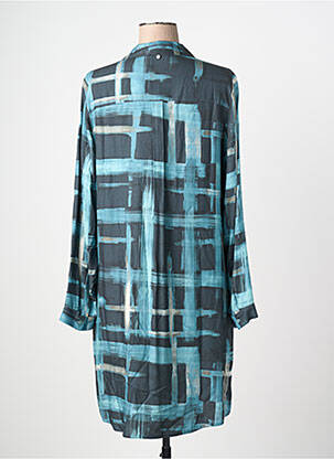 Robe mi-longue coupe fluide manches longues bleu RIVER WOODS femme